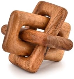 Statue 3 Link Wood Chain Link for Home Decor,Brown Wood Knot Coffee Table Decor, Country Chain Knot Decor,Mom Gifts (5" X 5" X 5") by Unknown