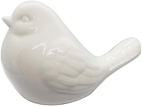 NEW White Bird Figurine, Ceramic Chubby Bird Figure Cottage Animal Bird Statue Decorations for Home Garden Decor Accents - Image 2
