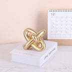 Gold Knot Decor – Modern Geometric Sculpture for Coffee Table, Bookshelf, TV Stand, Entryway, Living Room Centerpiece, Minimalist Knot Design, Decorative Accent for Home Decor, Elegant Gold Sculpture - Image 7