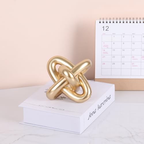 Gold Knot Decor – Modern Geometric Sculpture for Coffee Table, Bookshelf, TV Stand, Entryway, Living Room Centerpiece, Minimalist Knot Design, Decorative Accent for Home Decor, Elegant Gold Sculpture - Image 7