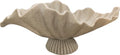 16" Large Decorative Bowl decor , Modern Home Decoration Scallop Bowl,Fashion Key Bowl for Entrance Table, Decorative Fruit Bowl for Kitchen Counter, Ruffle Decor, With Base, Artificial Stone Beige by DecorativeBowl