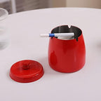 Ashtray with Lid for Cigarette, Stainless Steel Smokeless Odorless Windproof Ashtrays for Home Office Tabletop Outside Patio Outdoor Balcony(3.54''x2.8''x3.38'') - Image 5