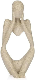 Sandstone Resin Thinker Statue Style Abstract Sculpture, Sandstone, Focus by Ozzptuu