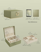 SONGMICS 2-Layer Jewelry Box with Handle, Removable Tray, Floating Effect - Image 5