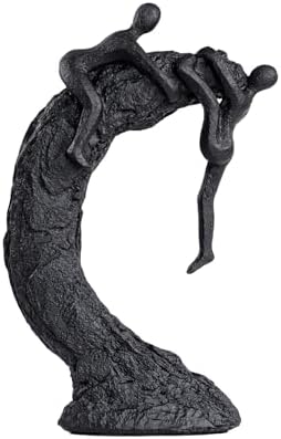 Hebdids Modern Art Sculpture - Living Room and Office Dynamic Climbing Wall Character Decoration, Black Statue,9 x 5.51 x 1.97inches Elegant Black Home Decoration Gift - Image 5