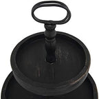 Creative Co-Op Distressed Blackwashed Wood 2-Tier Tray with Metal Handle - Image 5