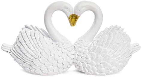 Small Swan Figurines Home Decor,Mini White Decor Animal Statues by Kakizzy