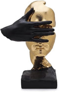 See No Evil Gold Resin Bust Sculpture, Desk Shelf Decor Statue by ZHAOXIANG