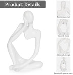 Sandstone Resin Thinker Statue Style Abstract Sculpture, White, 3pcs - Image 4