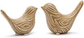 Small Ceramic Birds Statues for Home Decor, Boho Style, Wood-Look, 2PCS by FANTESTICRYAN