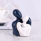 Mini Couple Ceramic Small Statue, Romantic Couple Figurine for Home Decor, Tv Stand, Living Room Nick nacks, Dresser for Bedroom, Shelves, Valentine, Items for Wedding Decor (Blue White and Silver) - Image 6