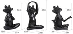 Suoedd Black Frog Yoga Figurines 3 Pcs,Modern Decor for Shelf,Desk,Office - Image 2