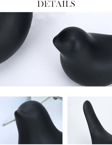 Small Animal Statues, Black Bird Figurines Home Decor, Modern Home Decorative, Ceramic Decor for Office Desktop, Bookshelf, Bedroom, Living Room, Cabinets, Coffee Table(Black 2 Pcs) - Image 4