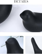 Small Animal Statues, Black Bird Figurines Home Decor, Modern Home Decorative, Ceramic Decor for Office Desktop, Bookshelf, Bedroom, Living Room, Cabinets, Coffee Table(Black 2 Pcs) - Image 4