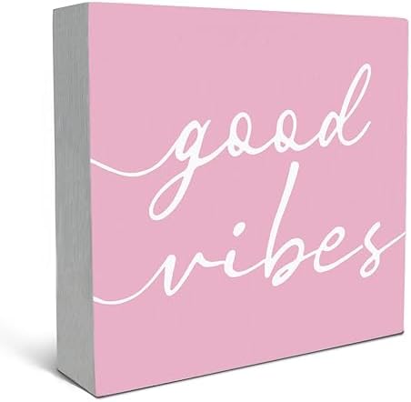 SRADMO Botanical Eucalyptus Leaves Wood Box Sign Desk Decor, Rustic Eucalyptus Leaves Wooden Block Box Sign Decoration For Home Office Shelf Table Decor (Pink) by SRADMO