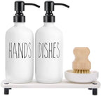 MOMEEMO Soap Dispenser Set Comes with Stainless Steel Pumps, White & White by MOMEEMO