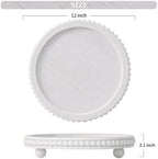 Decorative Coffee Table Tray, Round Wooden Tray for Decor - Image 3