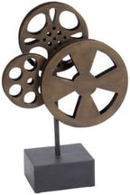 Deco 79 Metal Film Decorative Sculpture Reel Home Decor Statue with Elevated Block Base, Accent Figurine 11" x 5" x 16", Bronze by Unknown