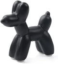 Notakia Cute Ceramics Black Balloon Dog Statue Crafts Living Room Desktop Decorations,Handmade Modern Small Ceramic Animal Statue Ornament Home Decor Accents by Notakia