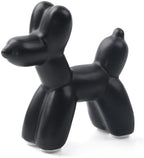 Notakia Cute Ceramics Black Balloon Dog Statue Crafts Living Room Desktop Decorations,Handmade Modern Small Ceramic Animal Statue Ornament Home Decor Accents by Notakia