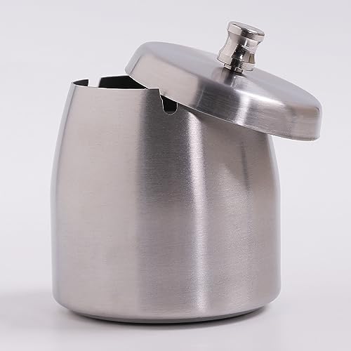 Ashtray with Lid for Cigarette, Stainless Steel Smokeless Odorless Windproof Ashtrays for Home Office Tabletop Outside Patio Outdoor Balcony(3.54"x3.0"x3.38") - Image 5