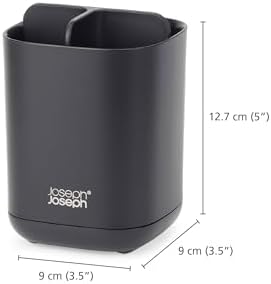 Joseph Joseph Easy-Store - Toothbrush Holder Caddy, Bathroom Storage, Compact, Matt Black - Image 4