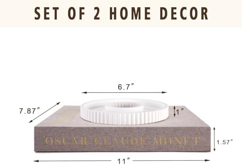 Decorative Book Set with Tray, Linen Coffee Table Books Decor - Image 6