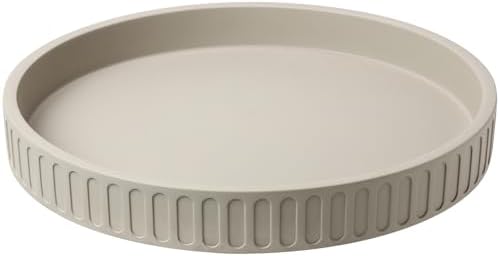12in Decorative Tray for Coffee Table Tray Decor, Gray 100% Solid Concrete Decorative Round Tray for Kitchen, Living Room, Home Decor by KULEDM