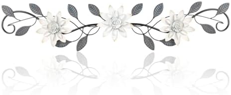 KHJCXS Metal Wall Art Modern Minimalist Metal Flowers Indoor Decor Horizontal Wall Art Iron Artwork,for Over Door,Bedroom,Living Room,Kitchen,Office Scroll Decor by WelcometoKHJCXS