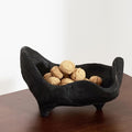 DN DECONATION Oak Wood Black Decorative Bowl, 9.25x5.51 Inch Small Bowl by DNDECONATION