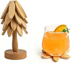 Yuoyar Wooden Tree-Shaped Coasters Set for Coffee Table, Kitchen by YUOYAR