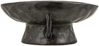 Creative Co-Op Stoneware Footed Pedestal Bowl with Handles, Reactive Glaze, Black - Image 3