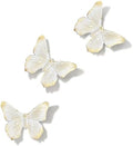 GUSFREUD 3D Butterfly Wall Decor Set – Resin Wall Decor for Living Room, Bedroom, Bathroom, Dining Room, Outdoor and Gallery Walls - Ivory Gold - Set of 3 by GUSFREUD
