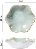 JAMEND CLXP Lotus Leaf Shape Decorative Ring Tray, Small Key Bowl, Ceramic Trinket Tray Jewelry Dish Organizing Necklace Earrings, Home Decoration for Mom Best Friend Sister, Light Green. - Image 6