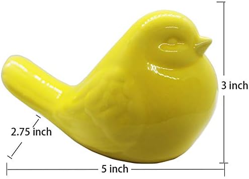NEW Yellow Bird Figurine, Ceramic Chubby Bird Figure Cottage Animal Bird Statue Decorations for Home Garden Decor Accents - Image 4