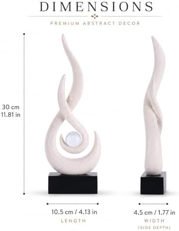 Modern Abstract Art Table Decoration,Resin Flame Statue Modern Centerpiece Ornaments for Living Room Great Gift Idea Home Decor,Collectibles (Beige) - Image 2
