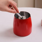 Large Ashtray with Lid for Cigarette, Stainless Steel Smokeless Odorless Windproof Ash tray for Home Office Tabletop Outside Patio Outdoor Balcony(3.93''x3.2''x3.82'') - Image 6