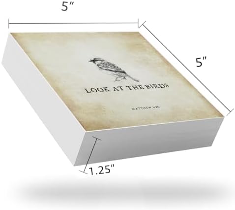 Inspirational Bible Verse Look at The Birds Wooden Box Sign Matthew 6:26 Scripture Desk Decor Rustic Scripture Wood Block Plaque Box Sign for Home Bedroom Office Shelf Table Decoration - Image 7