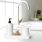 Gurygo 10" Bathroom Countertop and Vanity Tray - Kitchen Tray for Soap Bottles - Ceramic Vanity Tray for Bathroom Counter Organization - Kitchen Tray(White, Set/1) - Image 3