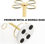 Toothbrush Holder Stand for Bathroom, Metal Toothbrush Organizer with Marble Base, Toothbrush Storage Collection for Family, Suitable for Home Hotel Countertop Vanity (Small, Gold) - Image 6