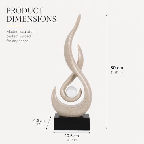 Modern Abstract Art Table Decoration,Resin Flame Statue Modern Centerpiece Ornaments for Living Room Great Gift Idea Home Decor,Collectibles (Grey) - Image 2