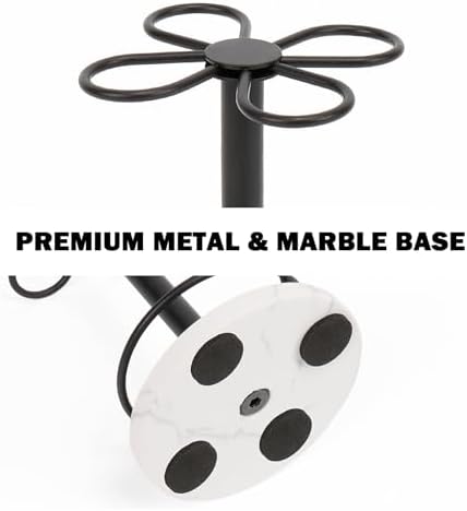 Toothbrush Holder Stand for Bathroom, Metal Toothbrush Organizer with Marble Base, Toothbrush Storage Collection for Family, Suitable for Home Hotel Countertop Vanity (Small, Matte Black) - Image 6