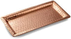 Monarch Abode Decorative Tray – 16-Inch Hand Hammered Copper Plated Metal Bathroom Tray Countertop, Vanity Trays Organizer, Perfume Plate for Dresser, Kitchen Countertop Large Fruit Platter by MonarchAbode