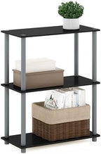 Furinno TURN-N-TUBE Storage Shelves, 3-Tier Book Shelf, Corner Shelf, Toolless Open Shelves, for Organization and Storage, Living Room, Garage, Home Office, Black by Furinno-FitsYourSpaceFitsYourBudget