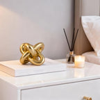 Golden Knot Statue, Three Knot Sculpture Home Decor Accents, Knot Sculptures and Statues for Rustic Coffee Table Living Room Dining Table Entryway Entrance Shelf Small Decorations and Accessories - Image 3