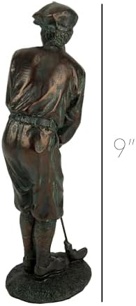 Man Golfer Putting Bronzetone 9 Inch Resin Stone Statue Figurine - Image 3