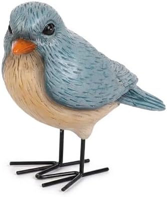 The Bridge Collection Rustic Blue Bird Figurine - Standing Songbird Decor by TheBridgeCollection