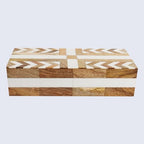 Handicrafts Home White Decorative Storage Box with Lid Wooden Coffee Table Storage Box Decorative Box Organizer for Living Room Home Decor – Resin Inlay Patisserie Adorn Collection- 10x4.5x2.5 - Image 4