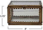 Creative Co-Op Brass and Glass Display Box with Scalloped Edges and Antique Finish, Brass Color - Image 4
