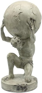 Lukitas Atlas Holding Up World Statue and Sculpture, Resin 11.5'' by Lukitas